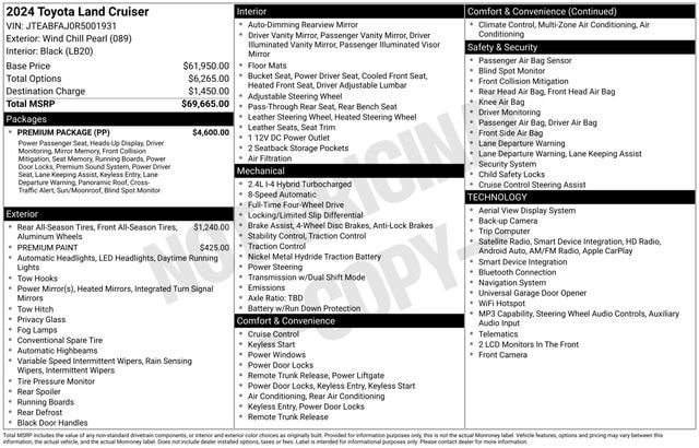 toyota land cruiser 2024 JTEABFAJ0R5001931 image toyota land cruiser 2024 JTEABFAJ0R5001931 image
